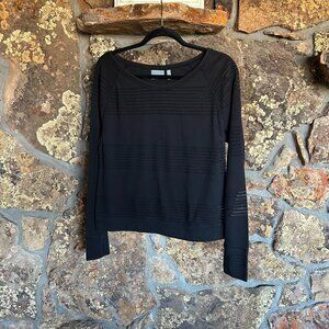 Athleta black cotton LS shirt size Medium
